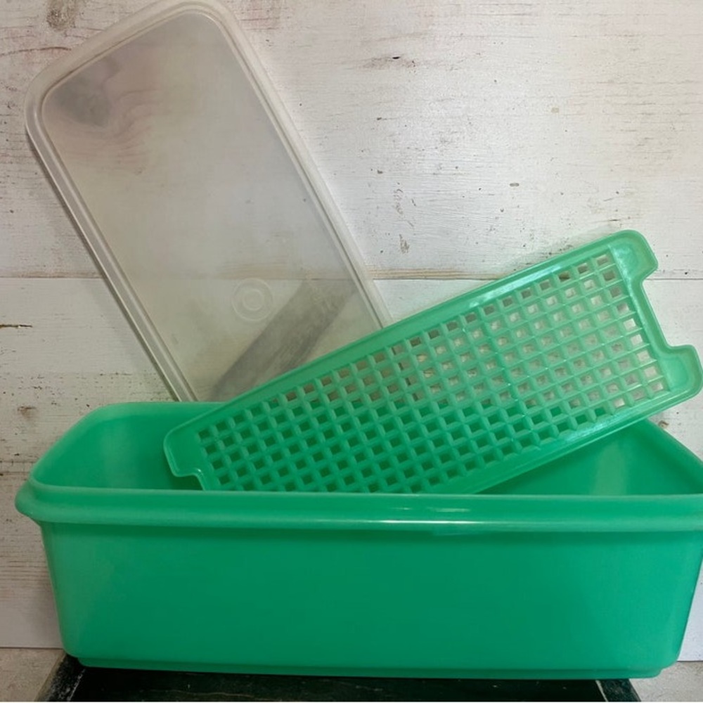 Jadeite Vintage Tupperware celery keeper Storage Container
